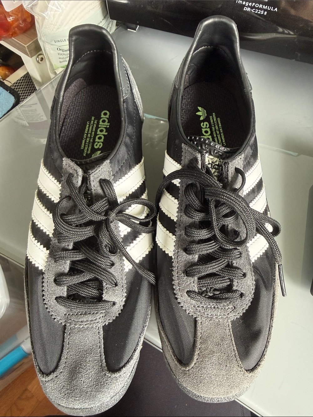 adidas women’s Black & White Retro Runner Sneakers SL-72